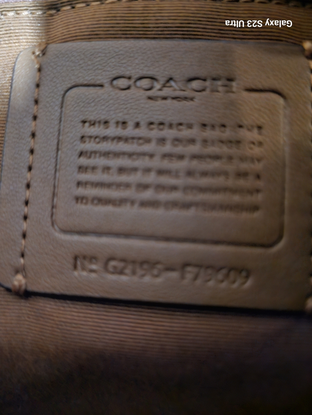 Coach Brown Signature Canvas Tote with Leather Trim - Picture 3 of 7